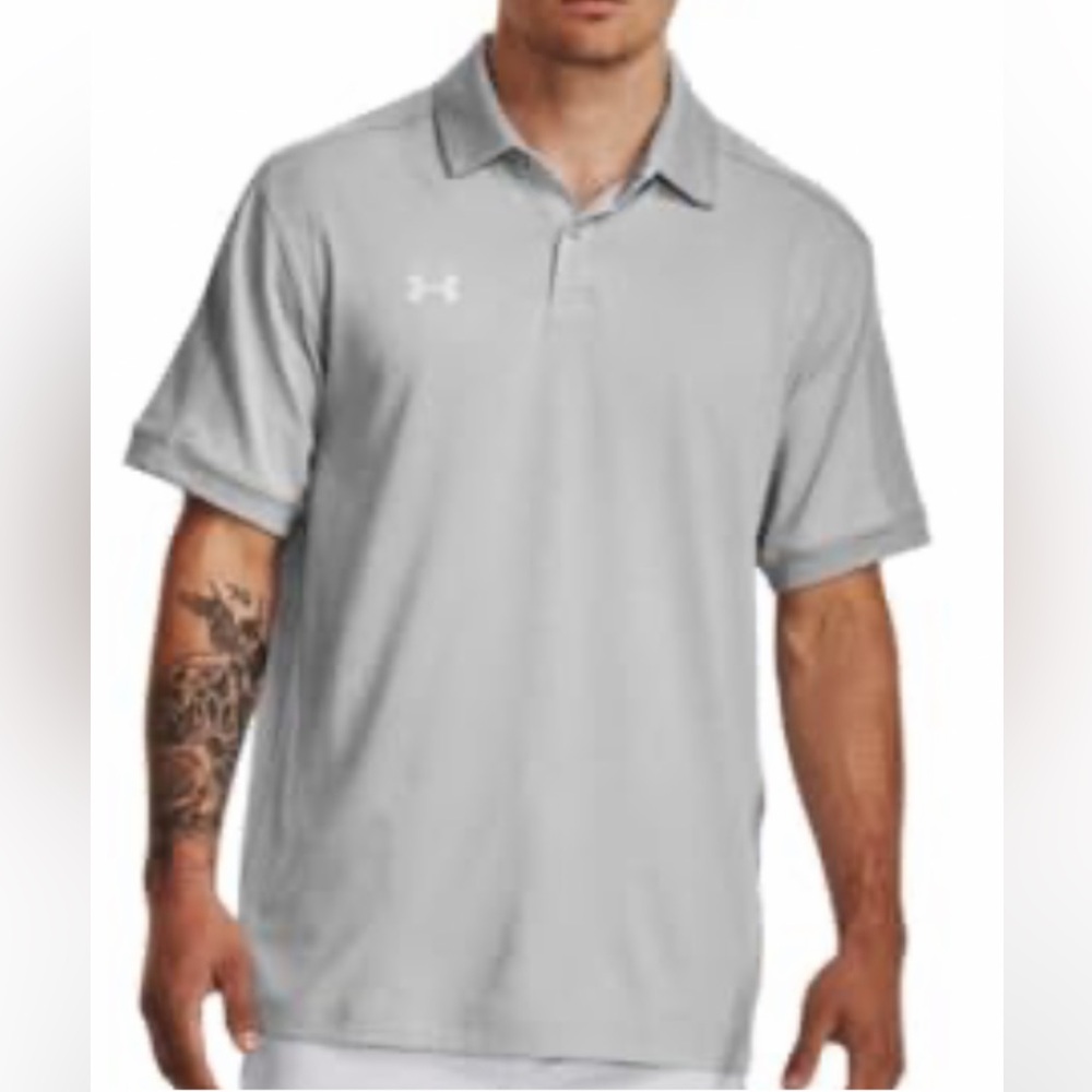 NWT Under Armour Men’s Light Gray Polo Shirt RETAIL $75 - Picture 5 of 6
